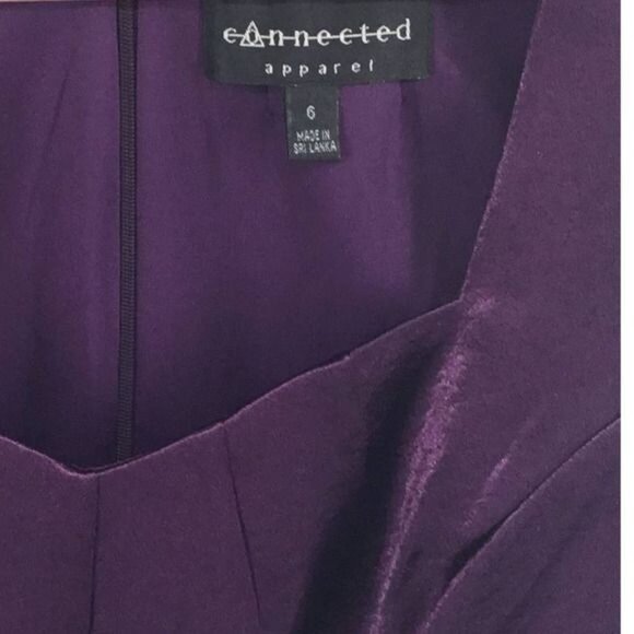 Connected Apparel Cap Sleeve Dress Size 6‎ Purple - Picture 5 of 5